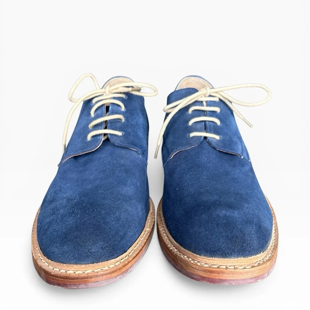 Beckett Simonon Blue Suede Derby Shoes | Lug Sole | Size 12 | Good Condition - Picture 3 of 13
